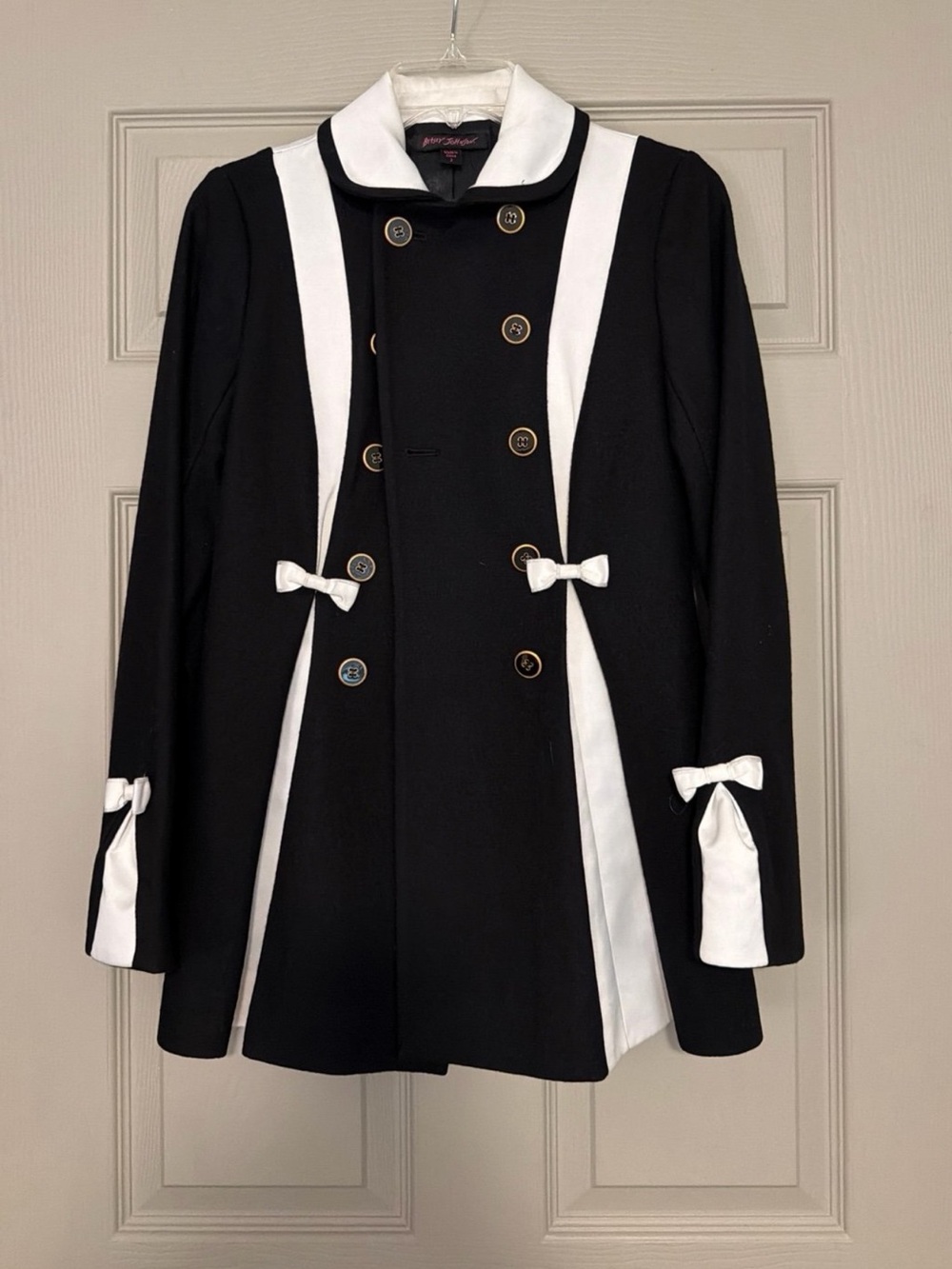 Betsey Johnson Bows Wool Trench Coat